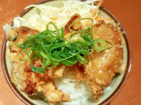 ~わさびめんつゆで頂く~大人の唐揚げ丼